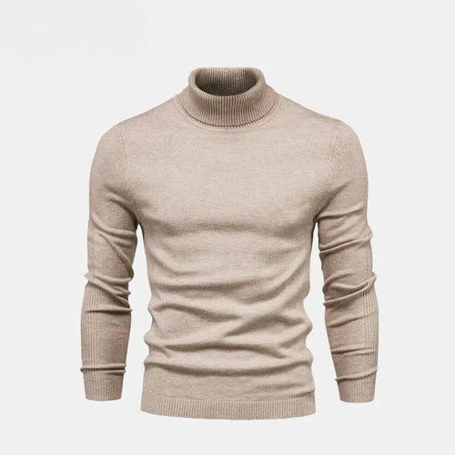 Turtleneck Cable-Knit Wool Knit Sweater