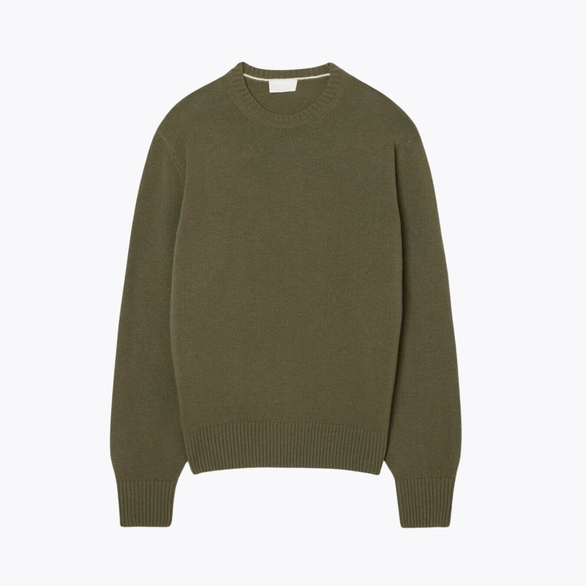 Carded Wool Crew Neck Sweater