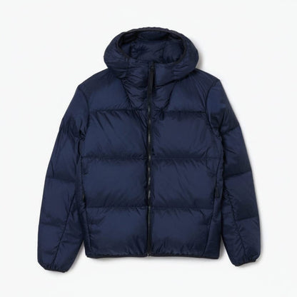 Short Water-Repellent Hooded Puffed Jacket