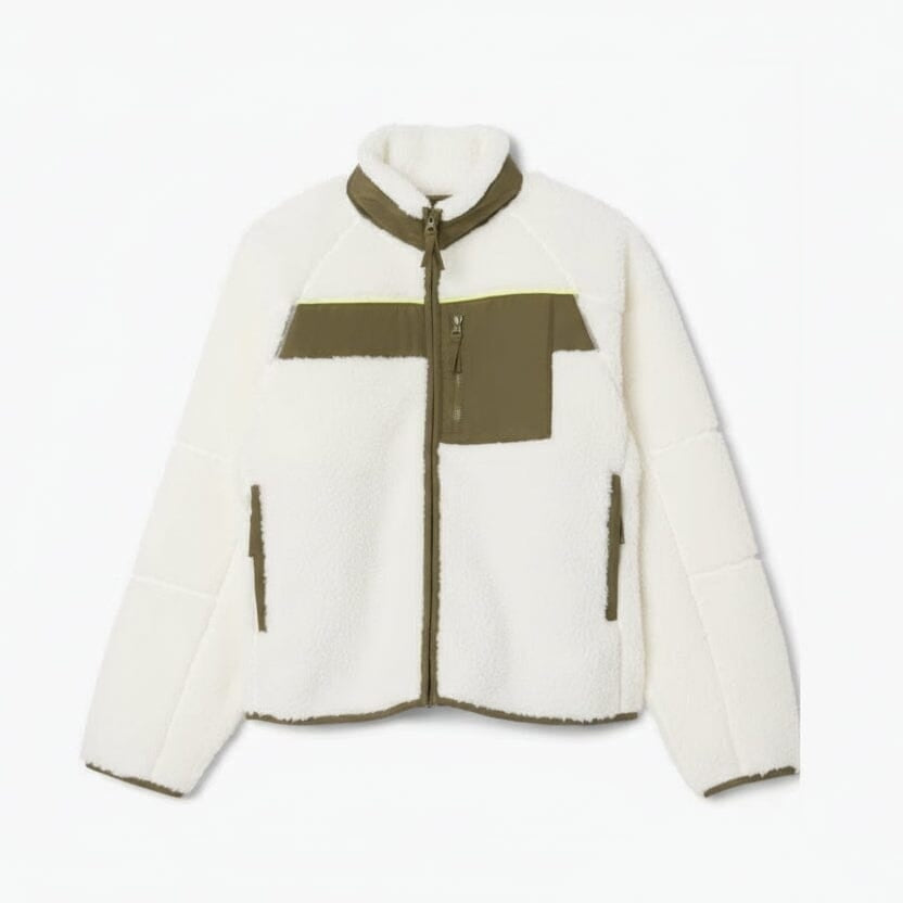 Colour-Block Sherpa Fleece Jacket